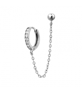 PENDIENTES CRIOLLAS PLATA 1ª LEY CON CADENA BOLA