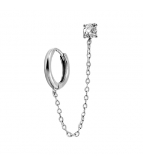 PENDIENTES CRIOLLAS PLATA 1ª LEY CON CADENA MOTIVO 4 GARRAS