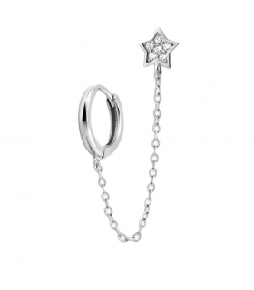 PENDIENTES CRIOLLAS PLATA 1ª LEY CON CADENA MOTIVO ESTRELLA