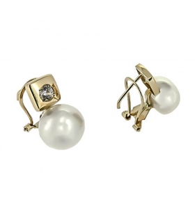 PENDIENTES MUJER PERLAS ORO PRIMERA LEY