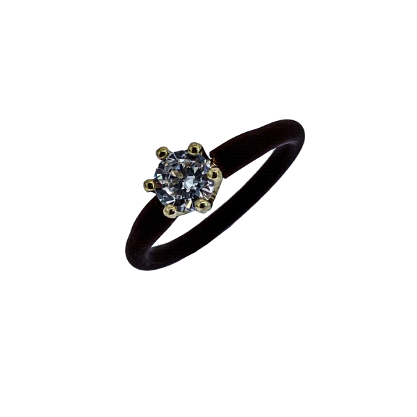 ANILLO CAUCHO MARRON PLATA PRIMERA LEY