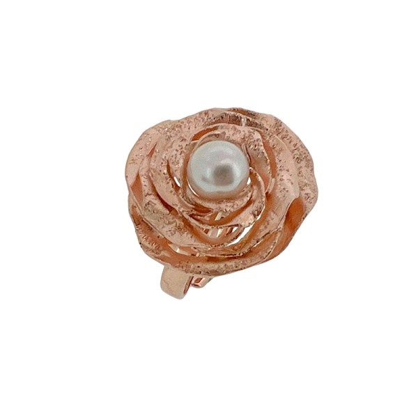 ANILLO FLOR DISEÑO PLATA 1ª LEY ROSA 27