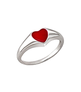 ANILLO CORAZON ENAMORADOS PLATA 1ª LEY