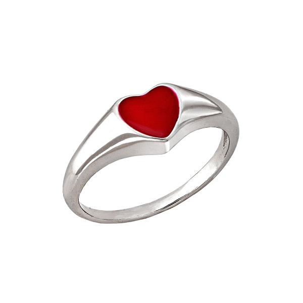 ANILLO CORAZON ENAMORADOS PLATA 1ª LEY