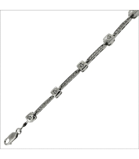 PULSERA MUJER PLATA PRIMERA LEY 19 CM.