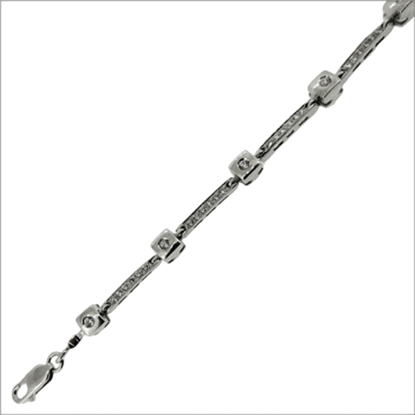 PULSERA MUJER PLATA PRIMERA LEY 19 CM.