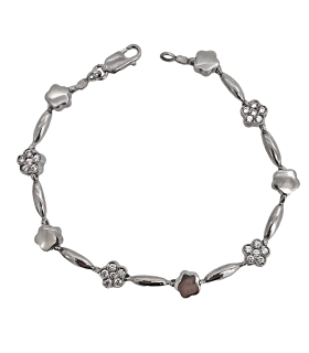 PULSERA MUJER PLATA PRIMERA LEY 19 CM.