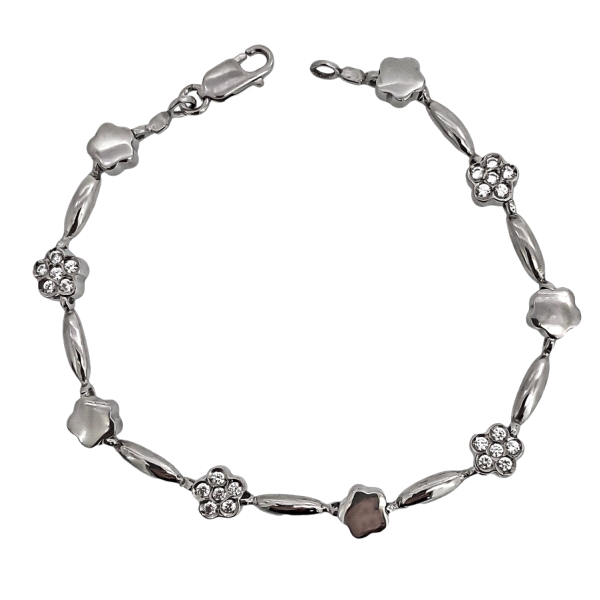PULSERA MUJER PLATA PRIMERA LEY 19 CM.