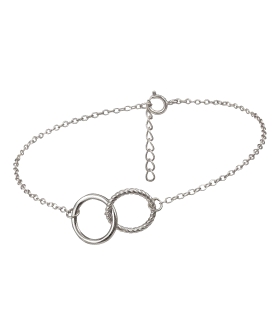 PULSERA KARMA PLATA 1ª LEY 16 + 3 CM.
