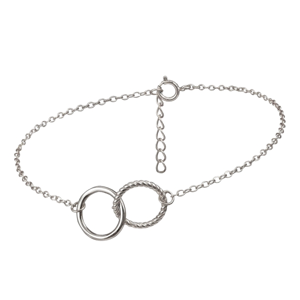 PULSERA KARMA PLATA 1ª LEY 16 + 3 CM.