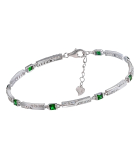 PULSERA CLASICA ESMERALDA PLATA 1ª LEY 1