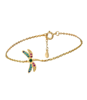 PULSERA LIBÉLULA PLATA 1ª LEY 15 + 3 CM.