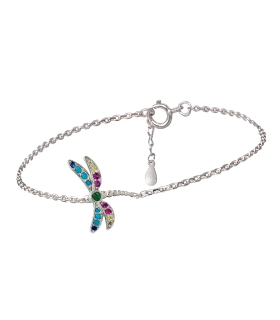 PULSERA LIBÉLULA PLATA 1ª LEY 15 + 3 CM.