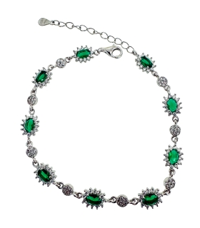PULSERA CLASICA ESMERALDA PLATA 1ª LEY 1