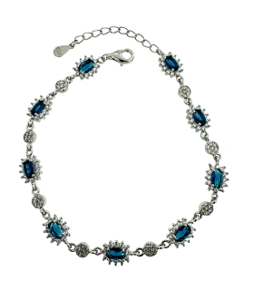 PULSERA CLASICA ZAFIRO PLATA 1ª LEY 16.5