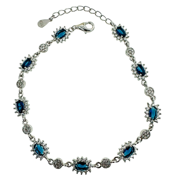 PULSERA CLASICA ZAFIRO PLATA 1ª LEY 16.5