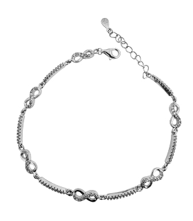 PULSERA INFINITO PLATA 1ª LEY 17 + 3 CM.