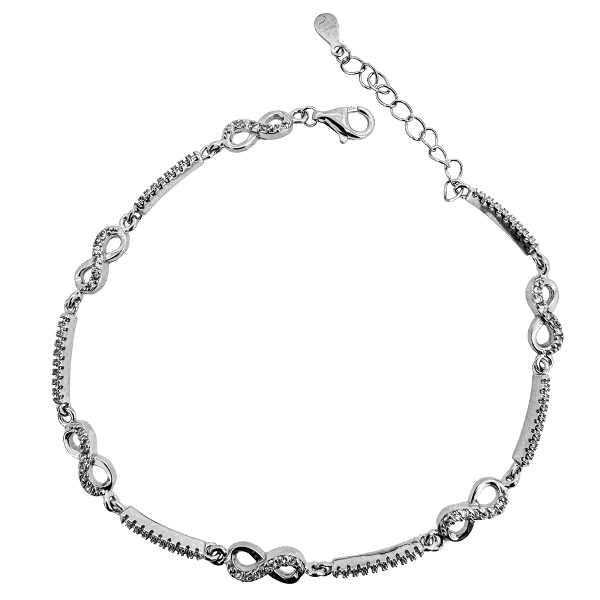 PULSERA INFINITO PLATA 1ª LEY 17 + 3 CM.