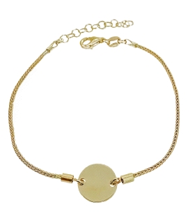 PULSERA DISCO BRILLO PLATA 1ª LEY CHAPAD