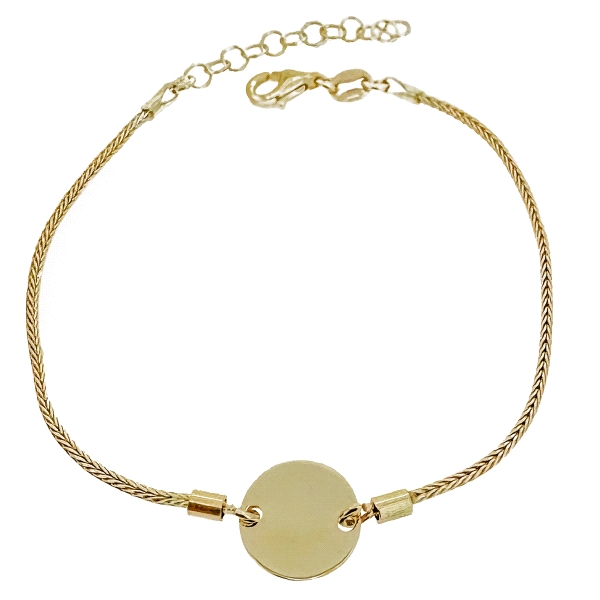 PULSERA DISCO BRILLO PLATA 1ª LEY CHAPAD