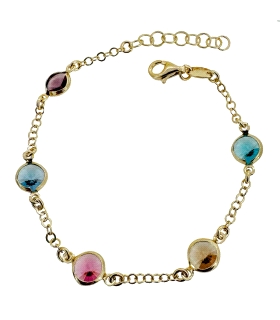 PULSERA PIEDRAS TUTTI FRUTTI  PLATA 1ª L