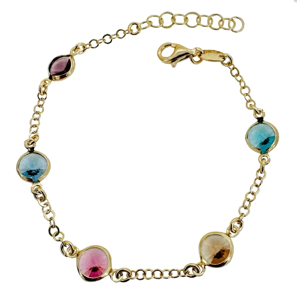 PULSERA PIEDRAS TUTTI FRUTTI  PLATA 1ª L