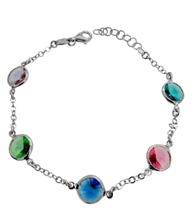PULSERA PIEDRAS TUTTI FRUTTI  PLATA 1ª L