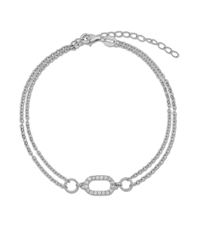 PULSERA MUJER PLATA 1ª LEY 16 + 3 CM.