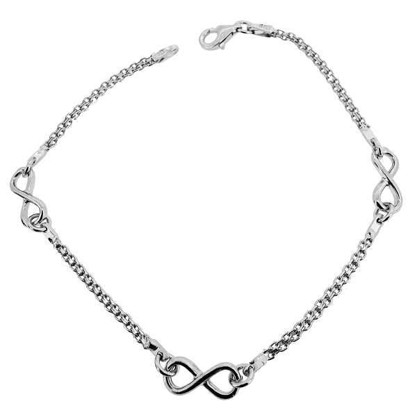 PULSERA INFINITO PLATA 1ª LEY 19 CM.