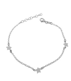 PULSERA ESTRELLAS  PLATA 1ª LEY 16.50 +