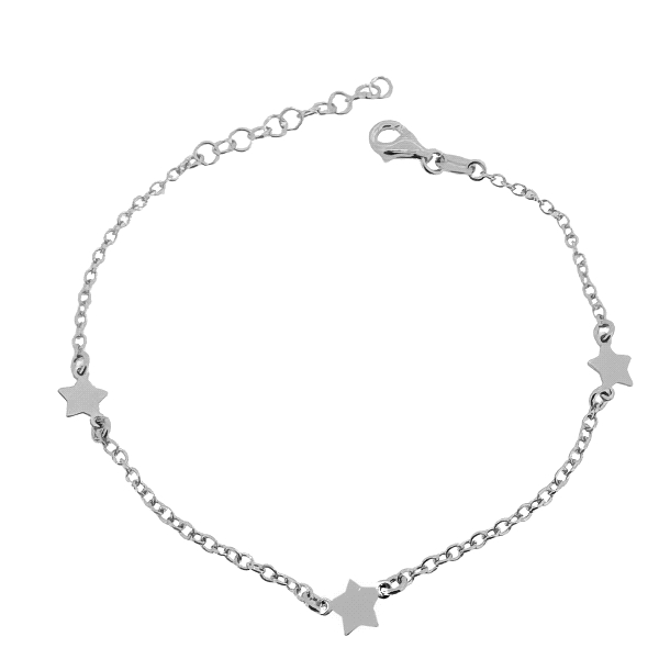 PULSERA ESTRELLAS  PLATA 1ª LEY 16.50 +