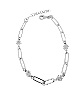 PULSERA TREBOL  PLATA 1ª LEY 17 + 2.50 C