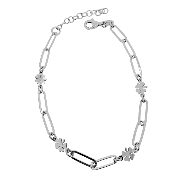 PULSERA TREBOL  PLATA 1ª LEY 17 + 2.50 C
