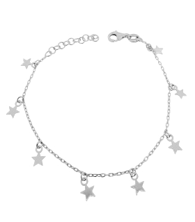 PULSERA ESTRELLAS  PLATA 1ª LEY 16 + 3 C