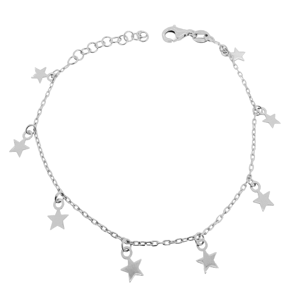 PULSERA ESTRELLAS  PLATA 1ª LEY 16 + 3 C