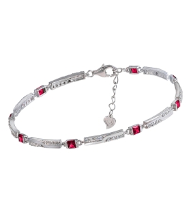 PULSERA CLASICA RUBI PLATA 1ª LEY 18 + 3