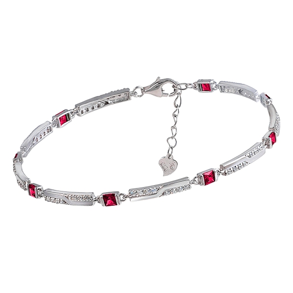 PULSERA CLASICA RUBI PLATA 1ª LEY 18 + 3