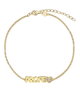 PULSERA PROFE CORAZON PLATA 1ª LEY 17 +