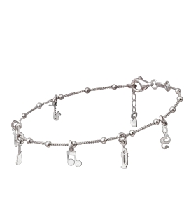 PULSERA MOTIVOS MUSICA PLATA 1ª LEY 18 +