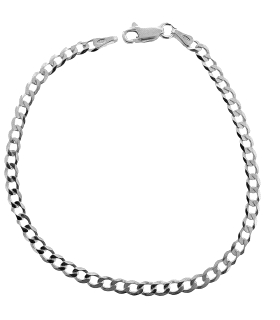 PULSERA BARBADA PLATA 1ª LEY 20 CM.