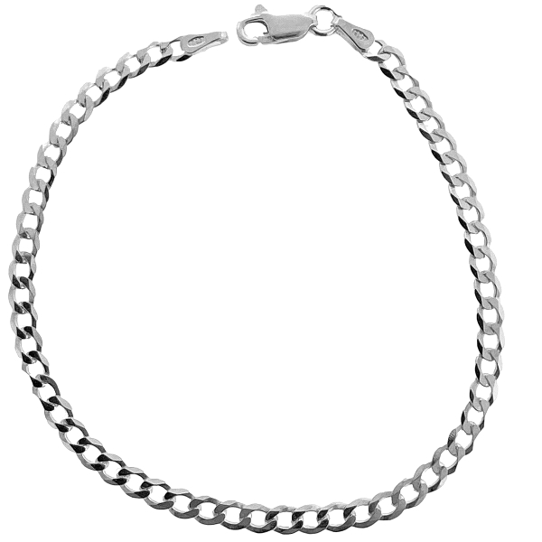 PULSERA BARBADA PLATA 1ª LEY 20 CM.