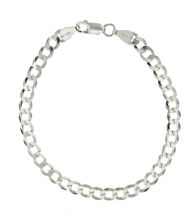 PULSERA BARBADA PLATA 1ª LEY 20 CM.
