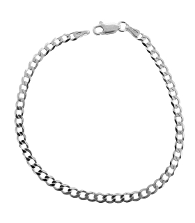 PULSERA BARBADA PLATA 1ª LEY 18,50 CM.
