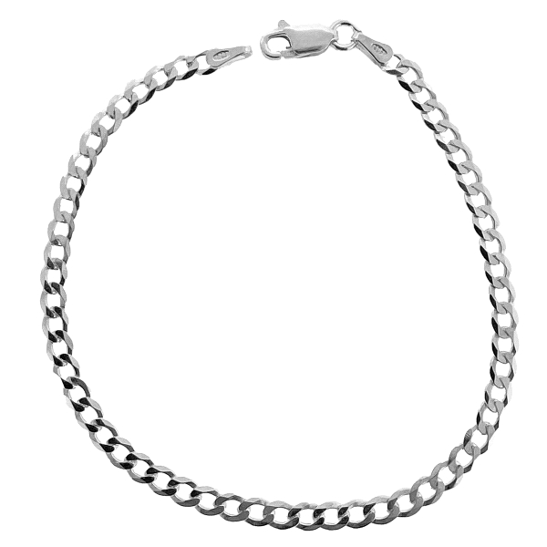 PULSERA BARBADA PLATA 1ª LEY 18,50 CM.