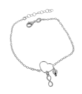 PULSERA CORAZON ENAMORADOS PLATA 1ª LEY