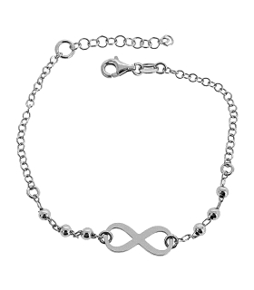 PULSERA INFINITO CORAZON PLATA 1ª LEY RO