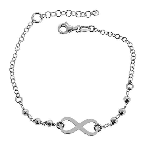 PULSERA INFINITO CORAZON PLATA 1ª LEY RO