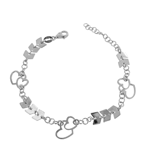 PULSERA CORAZON ENAMORADOS PLATA 1ª LEY