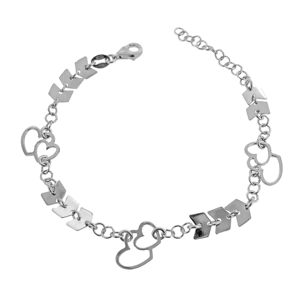 PULSERA CORAZON ENAMORADOS PLATA 1ª LEY