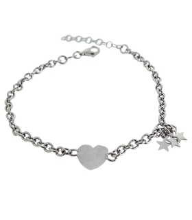 PULSERA CORAZON ENAMORADOS PLATA 1ª LEY